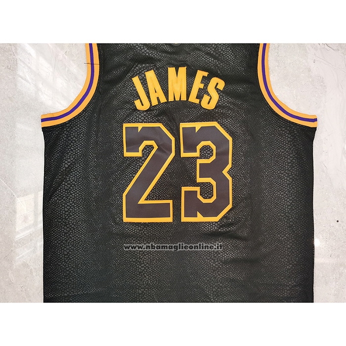 Maglia Los Angeles Lakers LeBron James #23 Black Mamba Nero